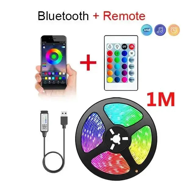 Tira LED RGB 5V USB – luces decorativas con control infrarrojo