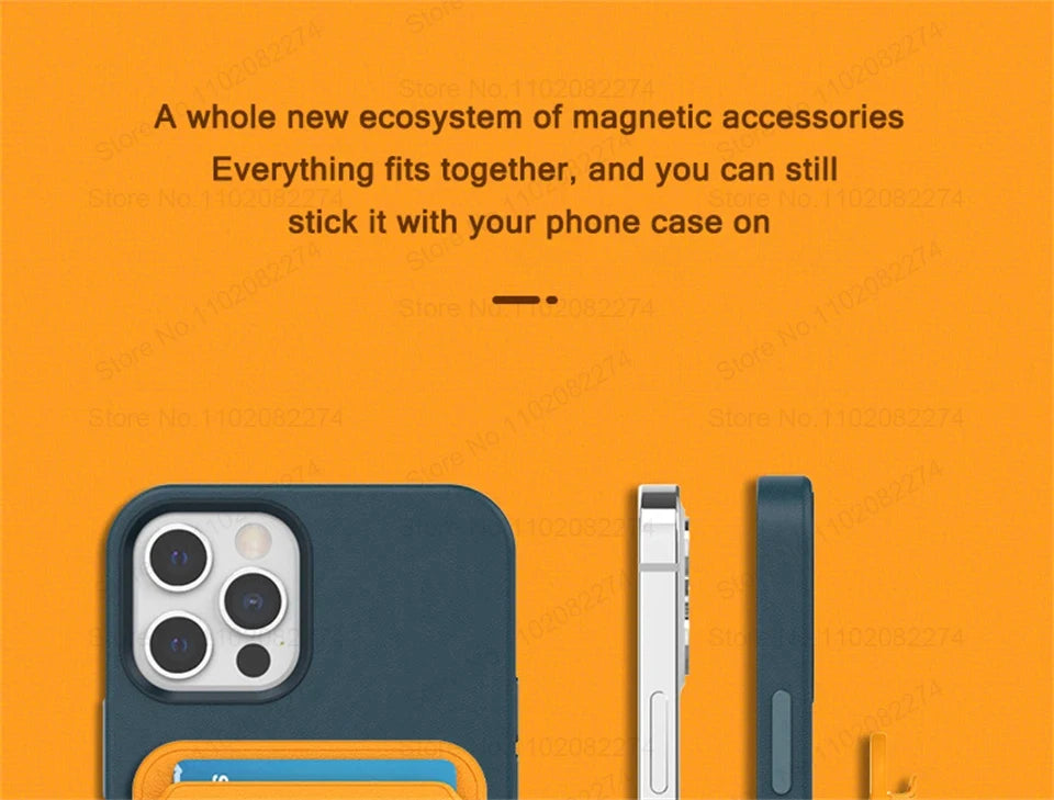 Funda Magsafe de cuero con tarjetero – iPhone 12–15