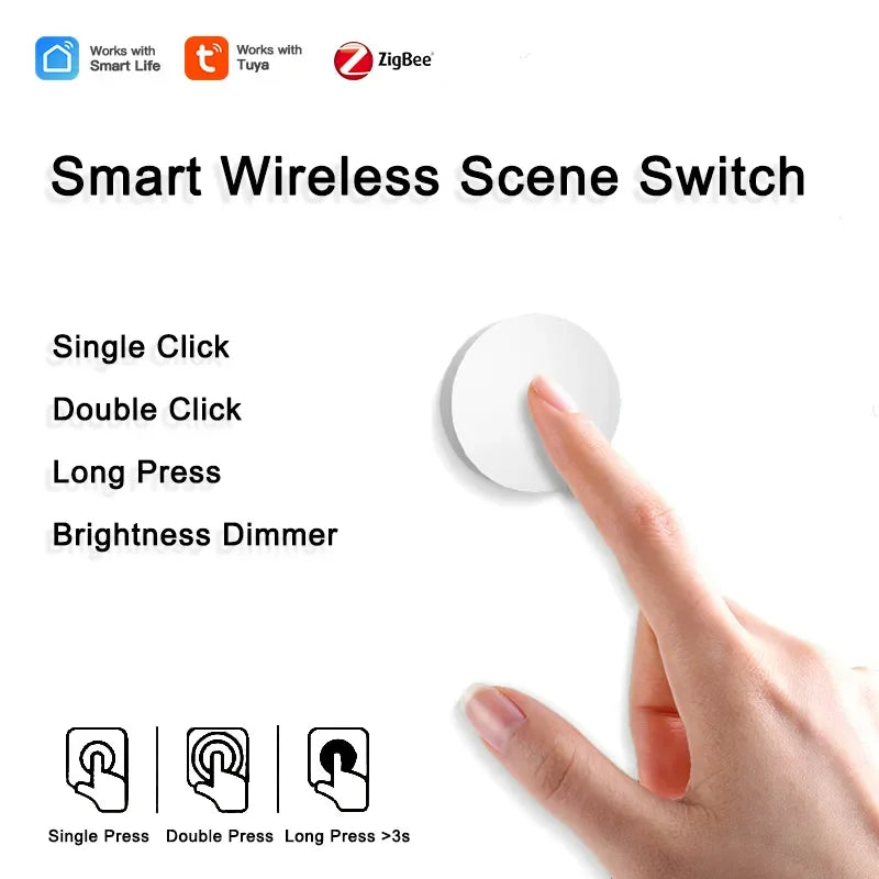Botón inteligente ZigBee Tuya – control por voz o escenas