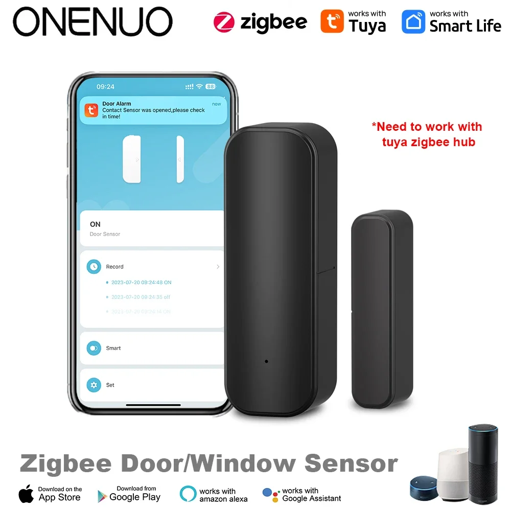 Sensor de puerta/ventana Tuya WiFi/ZigBee – alerta inteligente