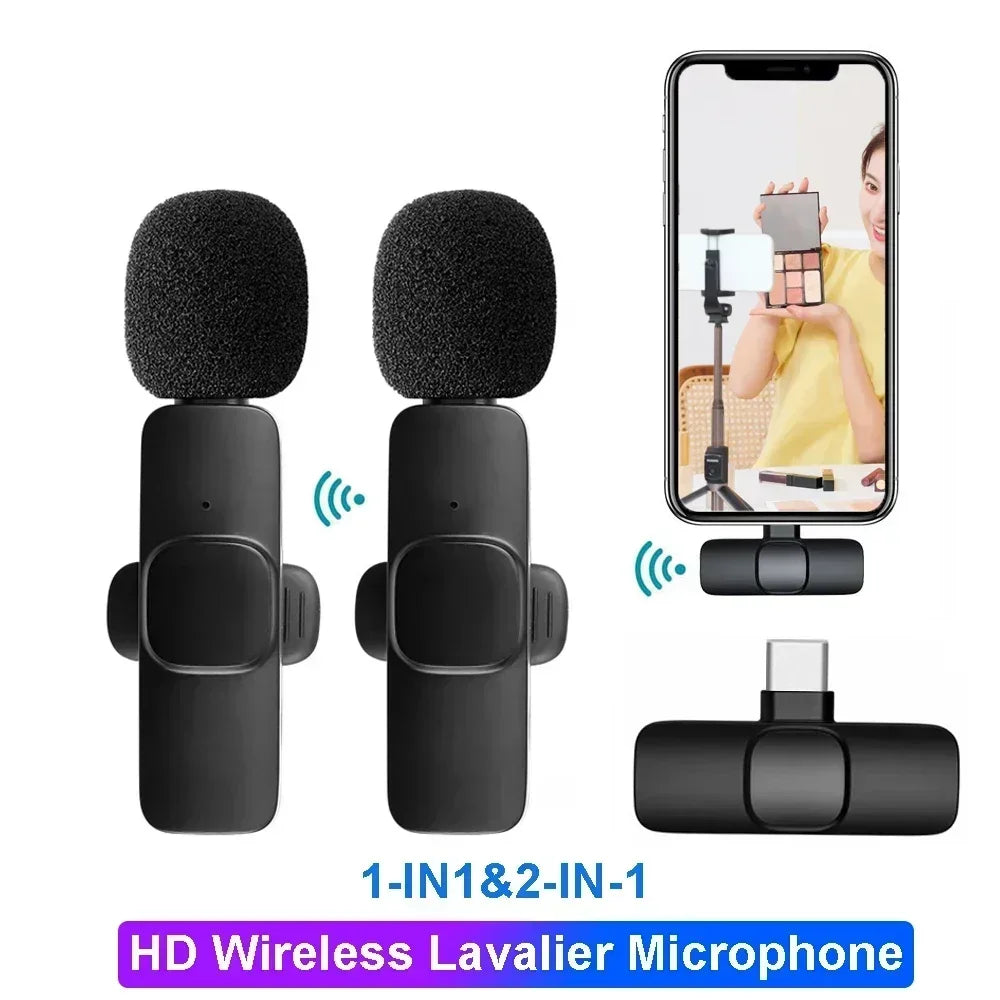 Micrófono lavalier inalámbrico portátil para streaming y videos