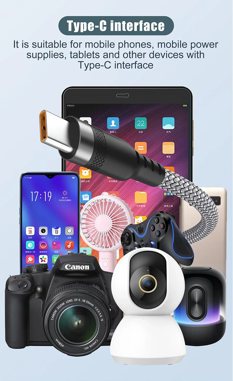 Cable de carga rápida tipo C y Micro USB – hasta 5 metros