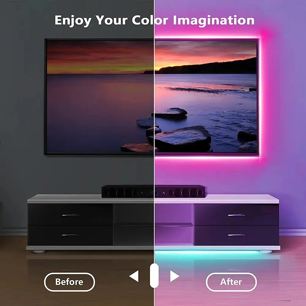 Tira LED RGB 5V USB – luces decorativas con control infrarrojo