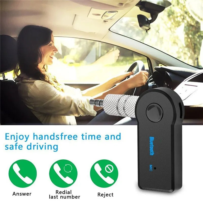 Receptor Bluetooth 5.0 AUX para auto con micrófono y amplificador de sonido
