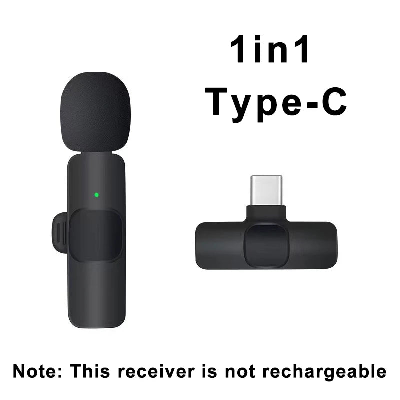 Micrófono lavalier inalámbrico portátil para streaming y videos