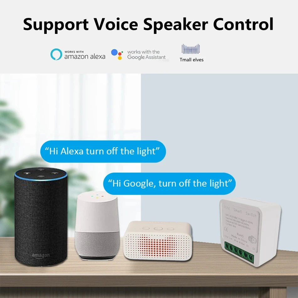 Interruptor WiFi inteligente 16A Tuya – Alexa/Google/Yandex