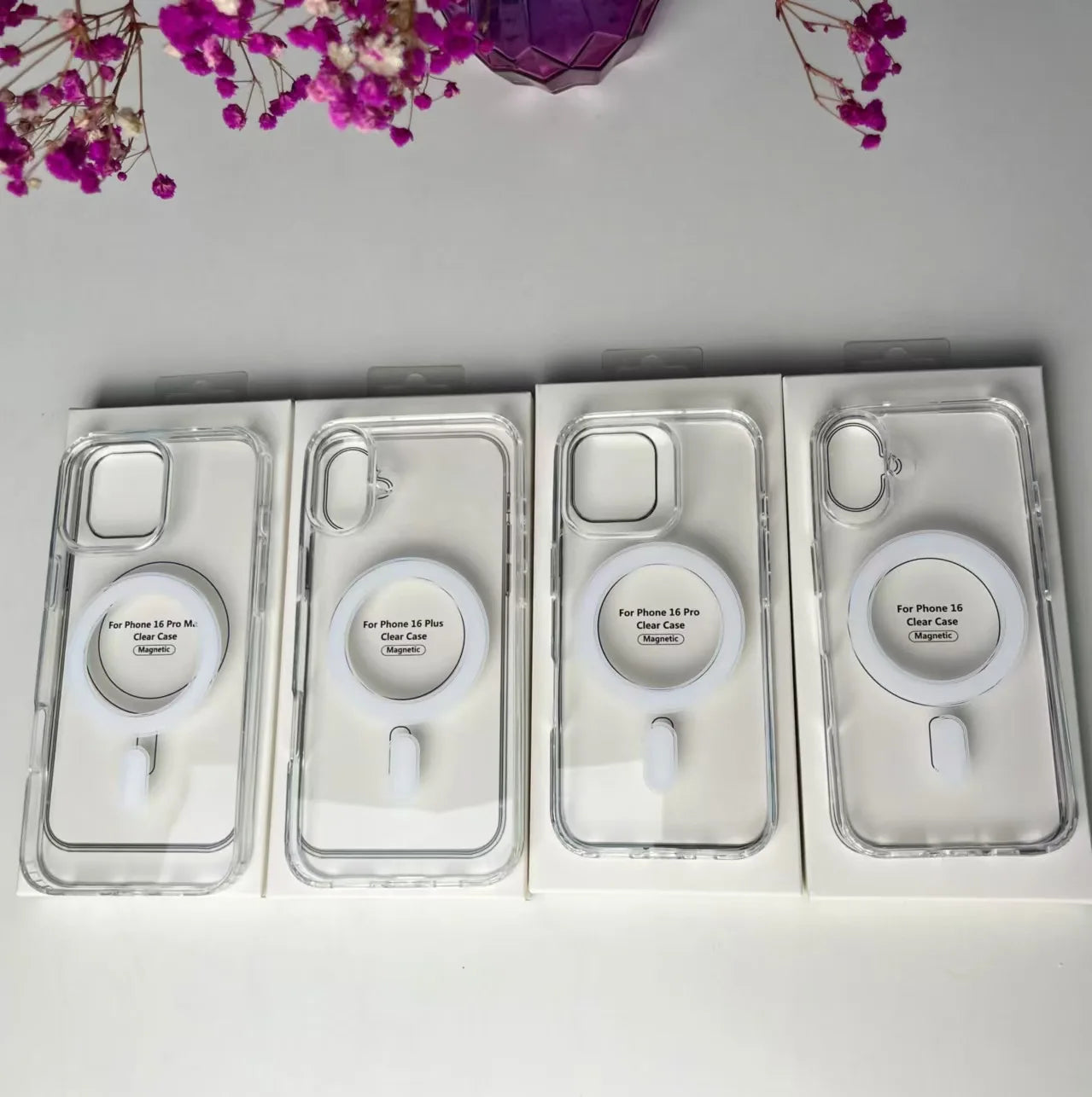 Funda Magsafe de lujo transparente – carga inalámbrica iPhone 11–16