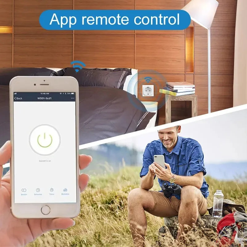 Enchufe inteligente Tuya WiFi 16A/20A – control por app y voz