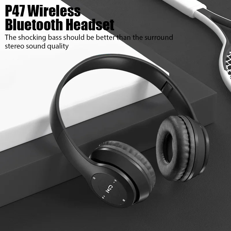 Audífonos inalámbricos P47 con micrófono y cancelación de ruido para gaming y deporte