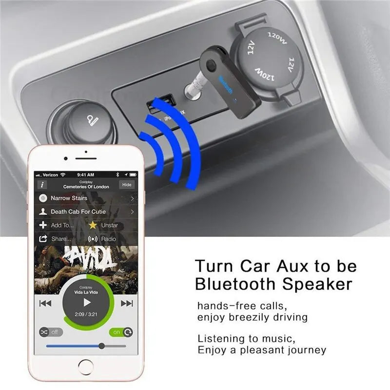 Receptor Bluetooth 5.0 AUX para auto con micrófono y amplificador de sonido
