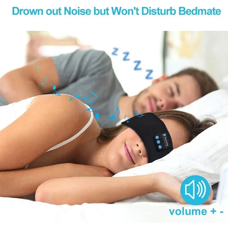 Audífonos Bluetooth deportivos con banda elástica para dormir y máscara de música