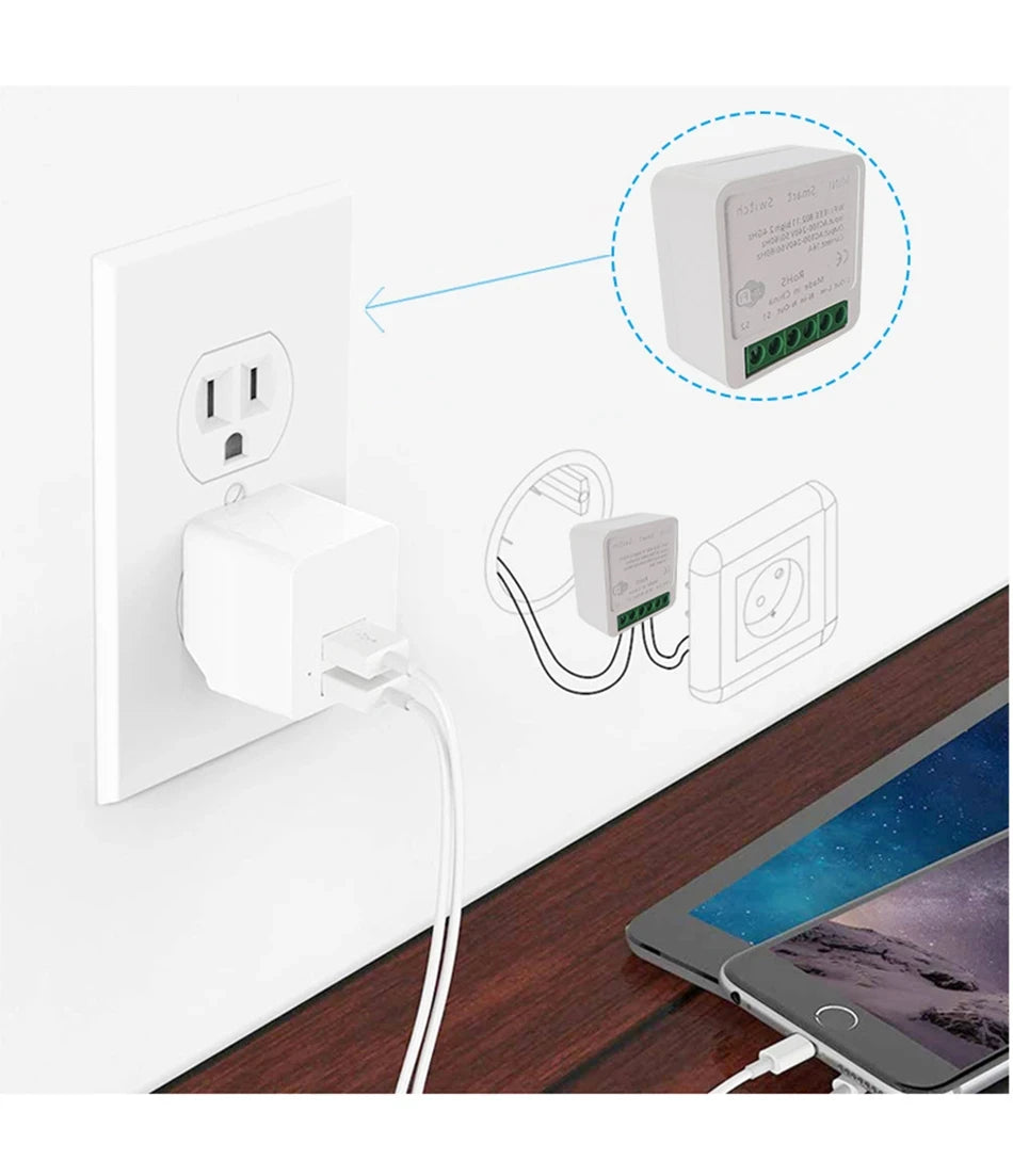 Interruptor WiFi inteligente 16A Tuya – Alexa/Google/Yandex
