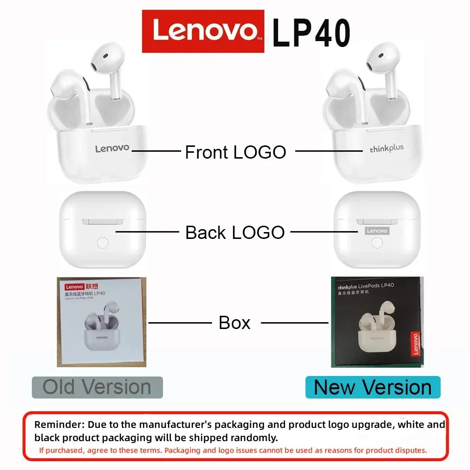 Audífonos Lenovo LP40 TWS con control táctil
