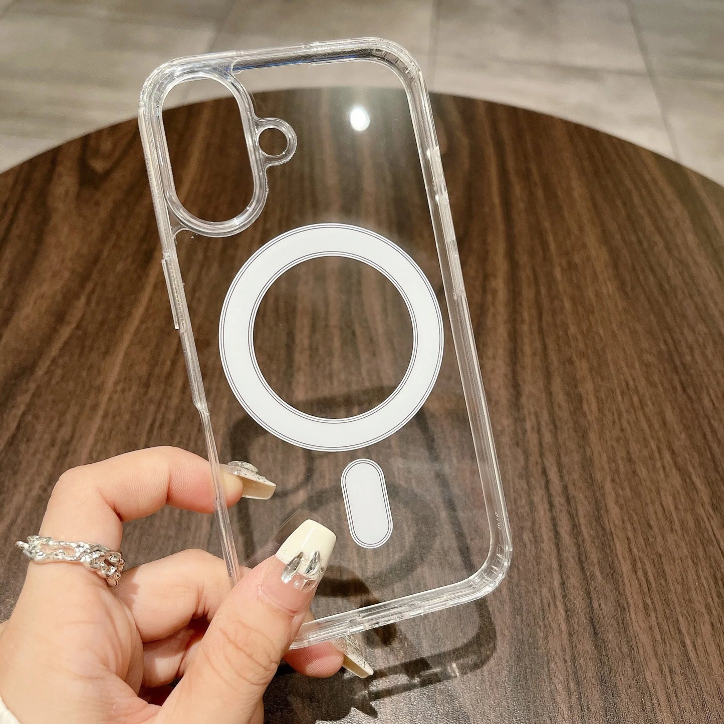 Funda Magsafe de lujo transparente – carga inalámbrica iPhone 11–16