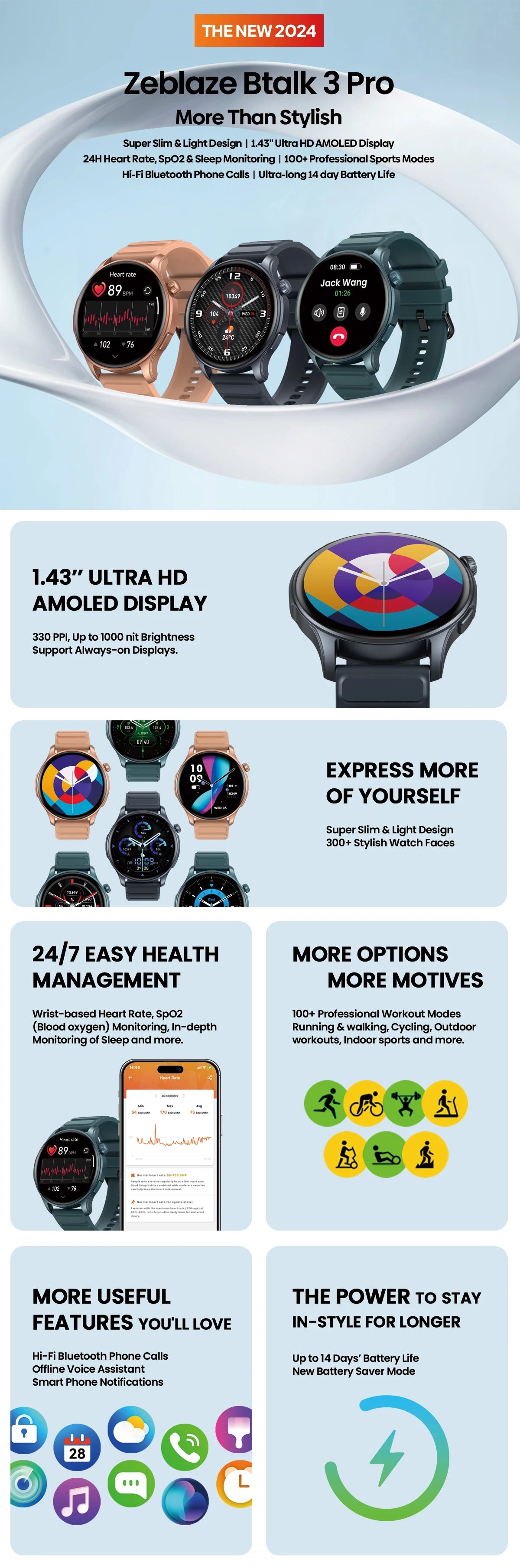 Smartwatch Zeblaze Btalk 3 Pro – AMOLED y llamadas Hi-Fi