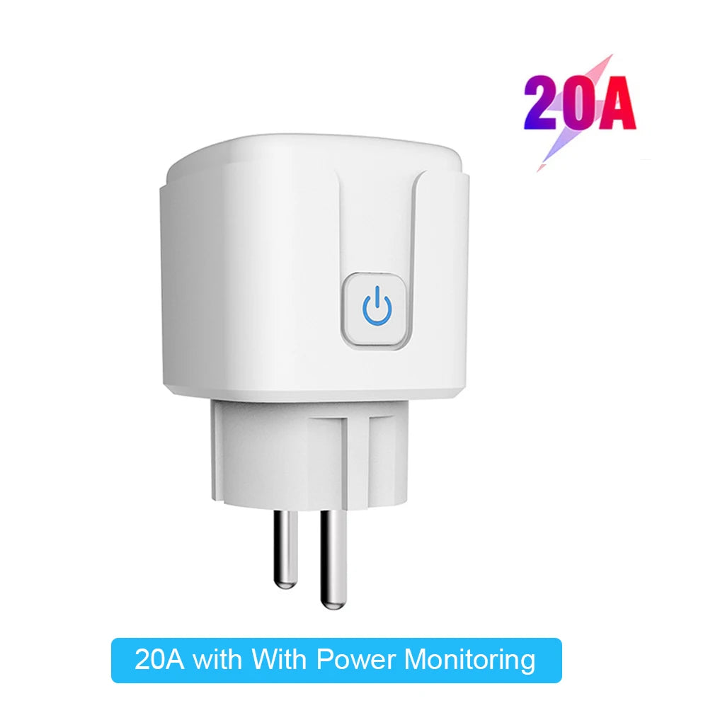 Enchufe inteligente Tuya WiFi 16A/20A – control por app y voz