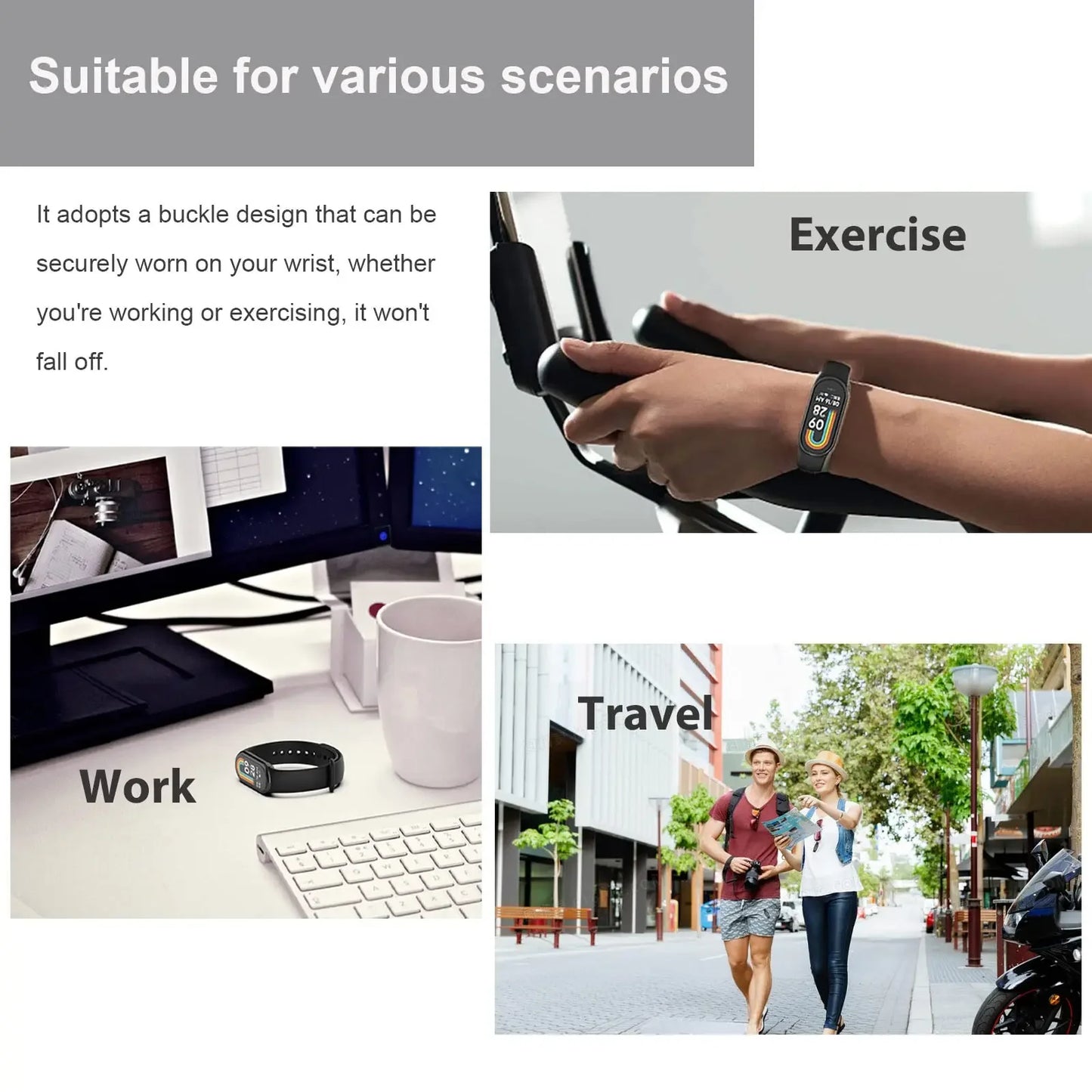 Correa de silicona para Mi Band 8/9 – pulsera deportiva 2025