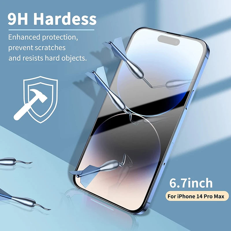 Vidrio templado (3 o 5 uds) para iPhone 8 a 16 Pro Max
