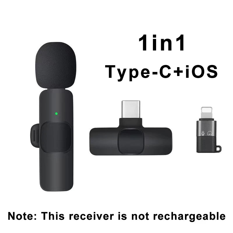 Micrófono lavalier inalámbrico portátil para streaming y videos