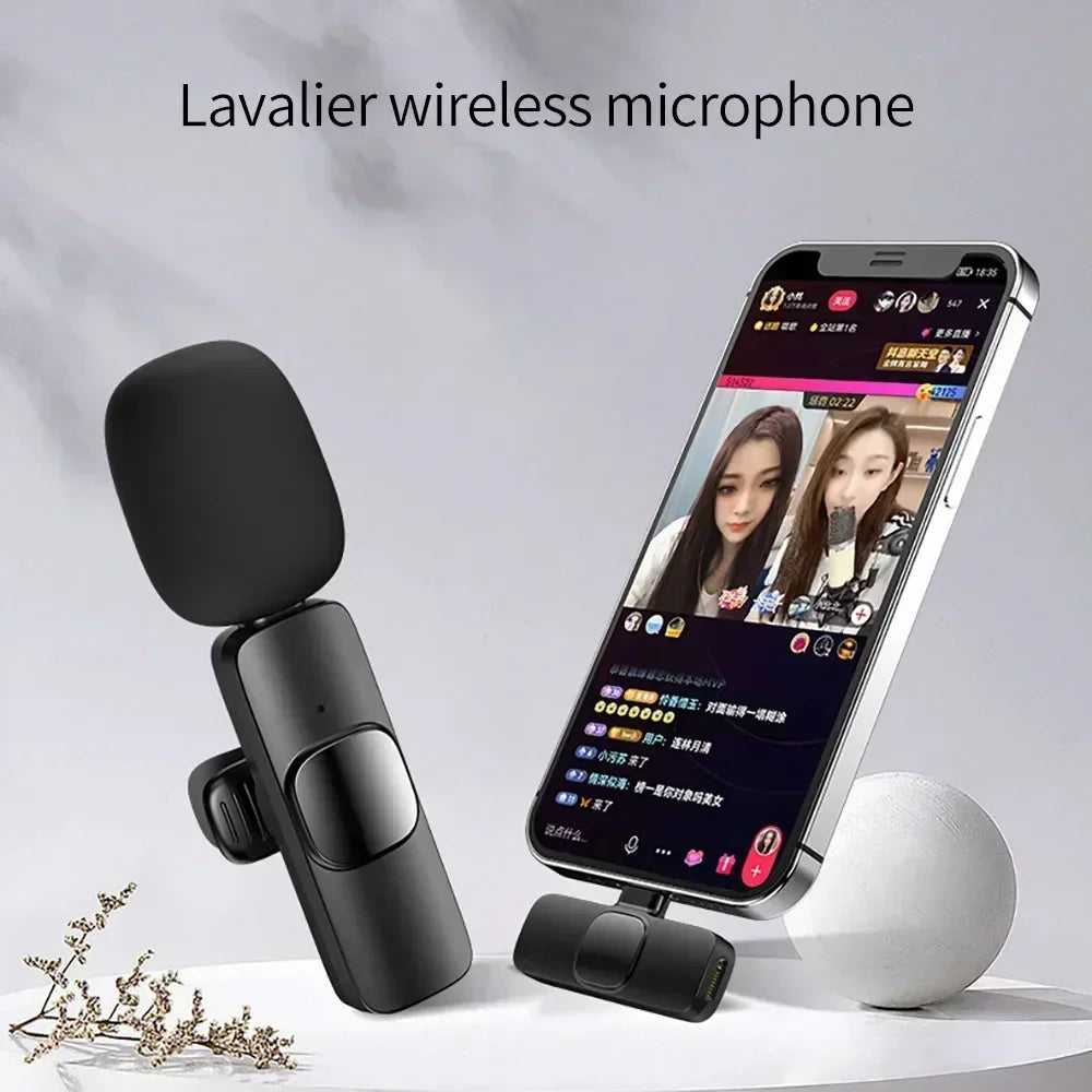 Micrófono lavalier inalámbrico portátil para streaming y videos
