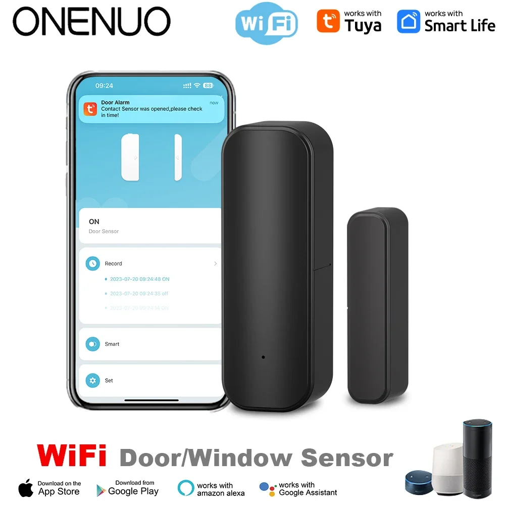 Sensor de puerta/ventana Tuya WiFi/ZigBee – alerta inteligente