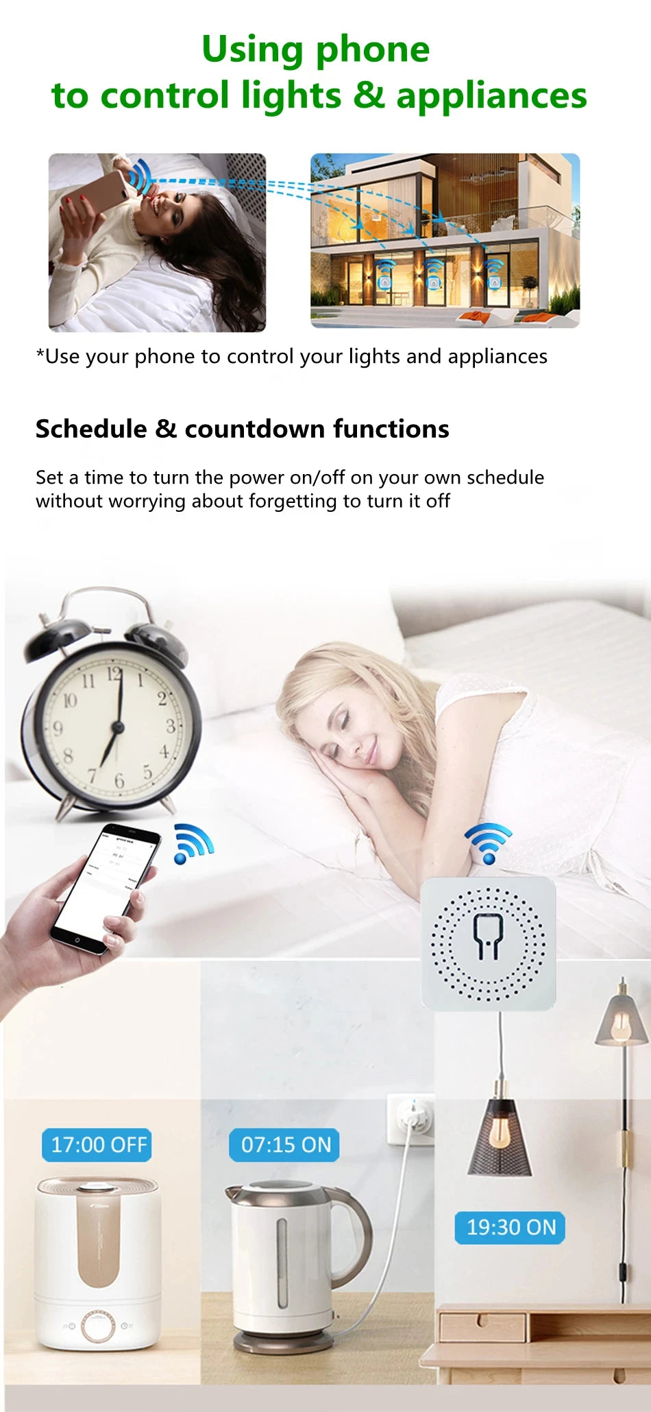 Interruptor WiFi inteligente 16A Tuya – Alexa/Google/Yandex