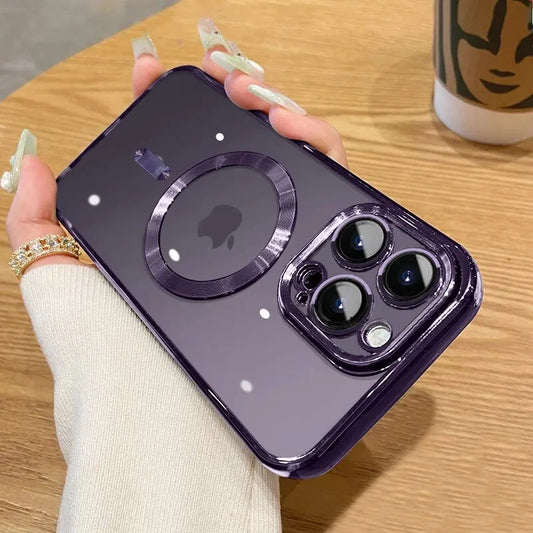 Funda suave magnética Magsafe con lente iPhone 11-15