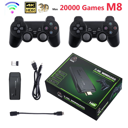 Consola de juegos retro 4K con doble control inalámbrico y 20,000 juegos