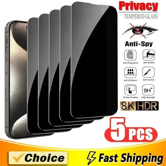 Protector de pantalla privacidad (5 uds) para iPhone 6 a 16