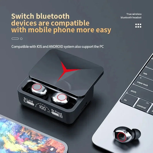 Audífonos inalámbricos TWS M90 Bluetooth 5.3 para gaming y deporte con micrófono