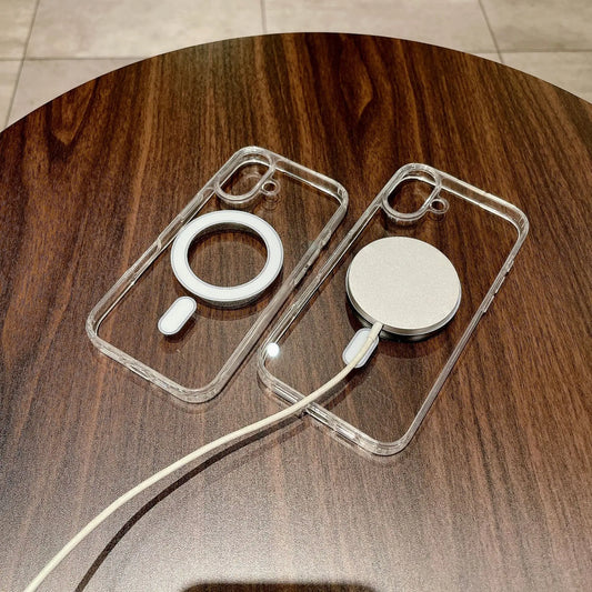 Funda Magsafe de lujo transparente – carga inalámbrica iPhone 11–16