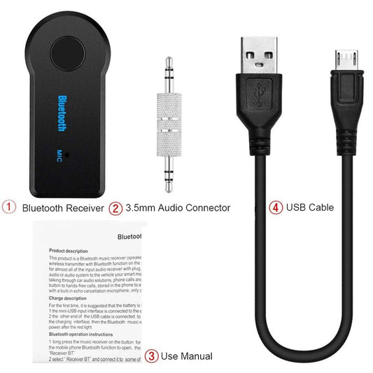 Adaptador Bluetooth 5.0 transmisor y receptor 2 en 1 con jack 3.5mm para auto