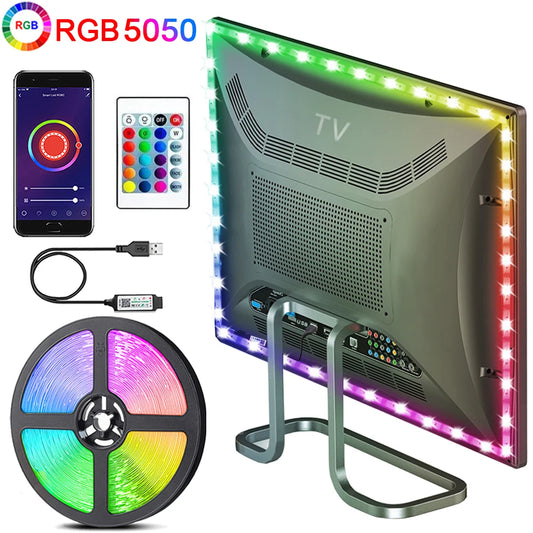 Tira LED USB RGB 5V con control remoto 24 botones