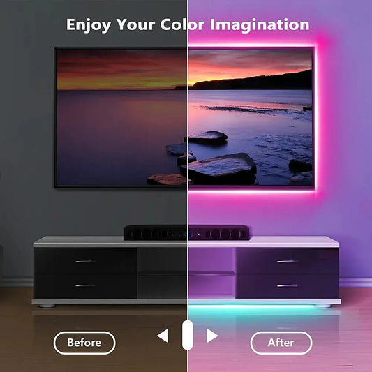 Tira LED RGB 5V USB – luces decorativas con control infrarrojo