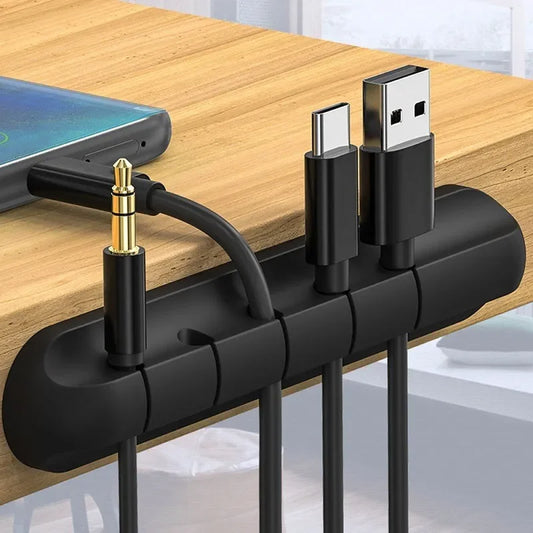 Organizador autoadhesivo de cables para escritorio