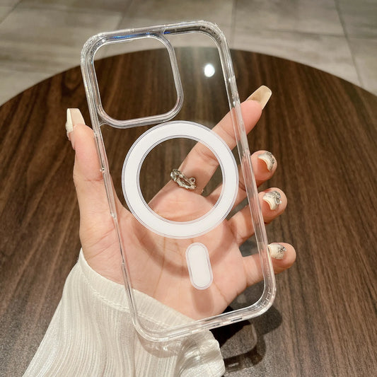 Funda Magsafe de lujo transparente – carga inalámbrica iPhone 11–16