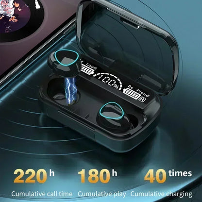 Audífonos Bluetooth M10 con display LED, sonido HiFi y resistentes al agua