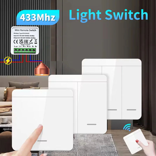 Interruptor inteligente RF 433 MHz – control remoto para luces