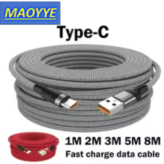 Cable USB-C ultra largo 50–80W – Xiaomi, OPPO, Kindle