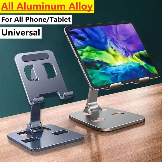 Soporte universal plegable en aluminio para tablet y celular