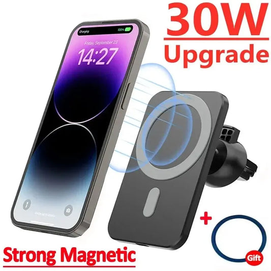 Cargador inalámbrico magnético 30W para carro – iPhone