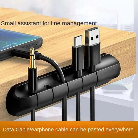 Organizador autoadhesivo de cables para escritorio