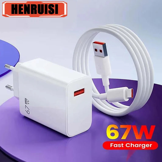 Cable tipo C 67W carga rápida para Xiaomi, Redmi y POCO