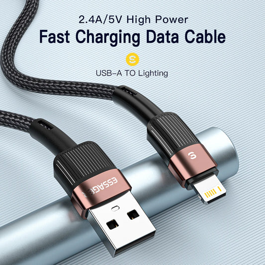 Cable USB Essager 2.4A para iPhone – carga rápida universal