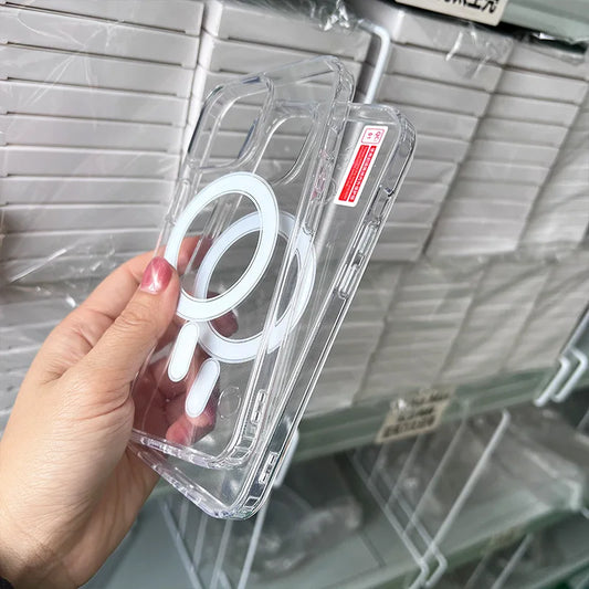 Funda transparente acrílica Magsafe para iPhone 11–16