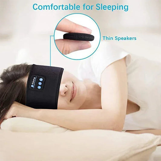 Audífonos Bluetooth deportivos con banda elástica para dormir y máscara de música