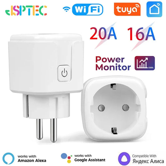 Enchufe inteligente Tuya WiFi 16A/20A – control por app y voz