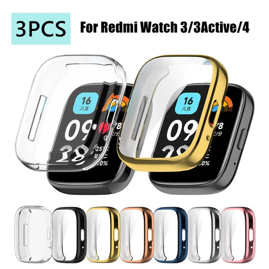 Protectores de silicona TPU (3 uds) para Redmi Watch 4 y 3