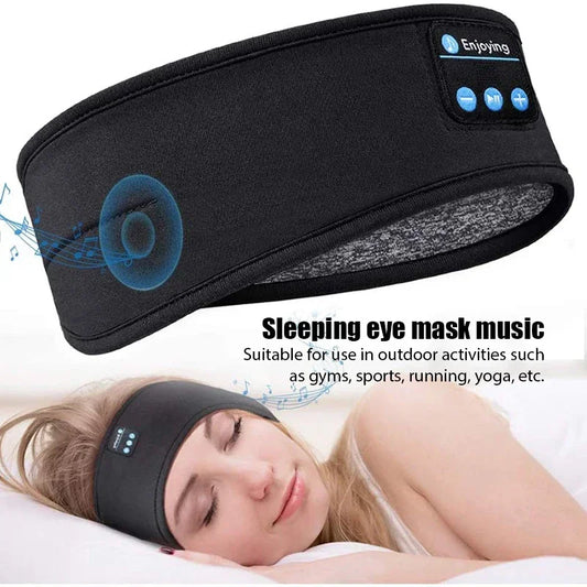 Audífonos Bluetooth deportivos con banda elástica para dormir y máscara de música