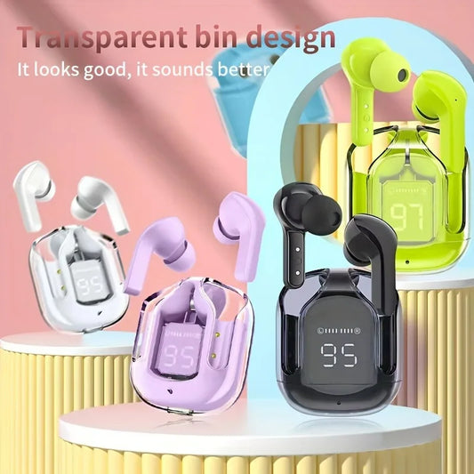 Audífonos Bluetooth transparentes con pantalla LED para Xiaomi